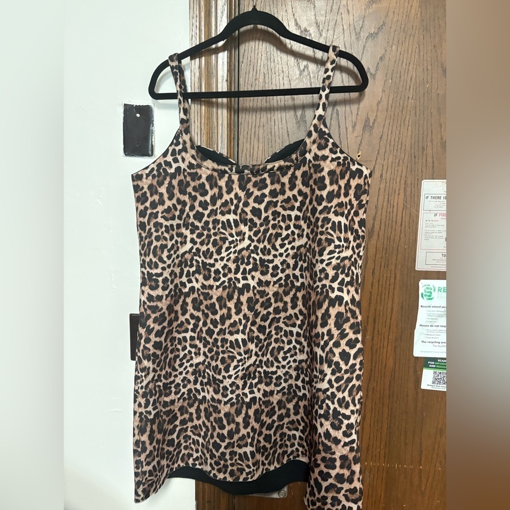 Anthropologie Leopard Print Mini Dress in Brown and Black - Picture 8 of 14